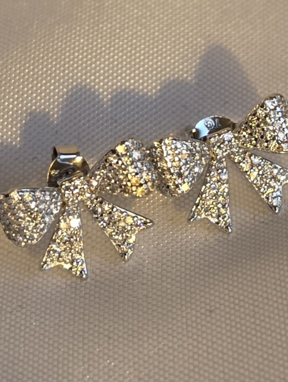 925 Silver .75CTW Moissanite Sparkling Bow Stud Earrings